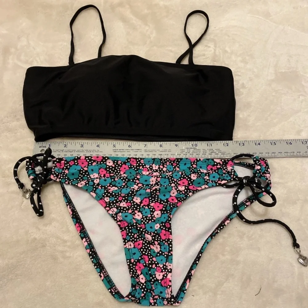 SHEIN Black and Floral Bikini Set
